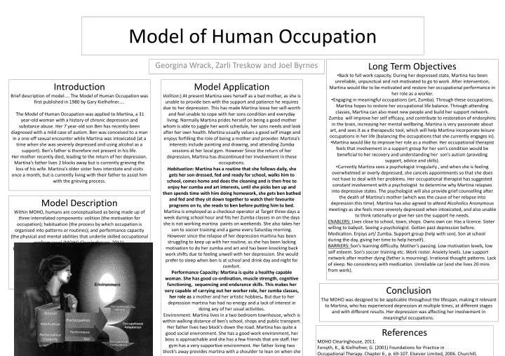 model of human occupation