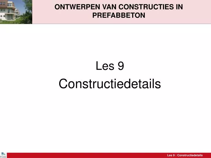 ontwerpen van constructies in prefabbeton