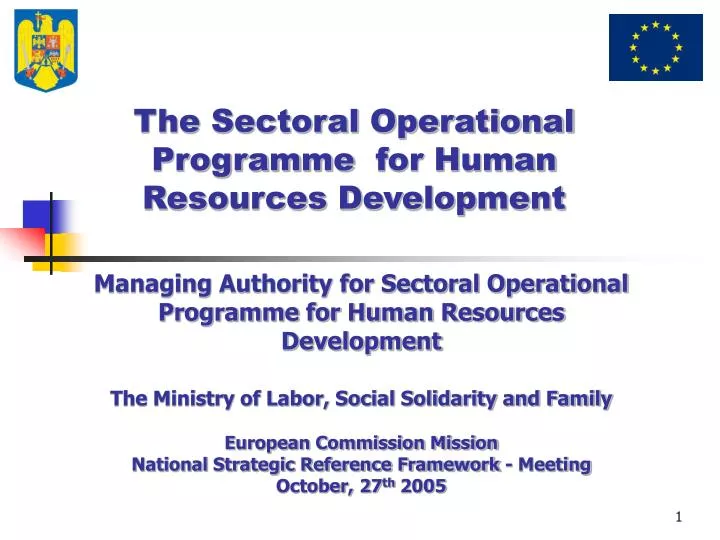 the sectoral operational program me for human resources development