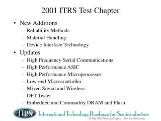 2001 ITRS Test Chapter
