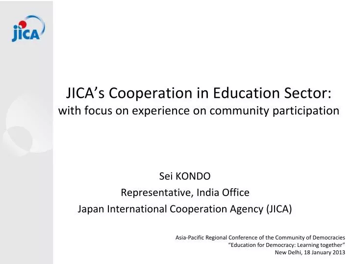 jica s cooperation in education sector with focus on experience on community participation