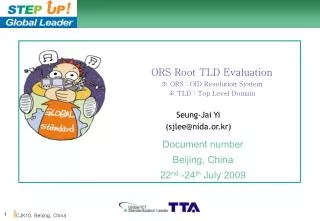 ORS Root TLD Evaluation ? ORS : OID Resolution System ? TLD : Top Level Domain