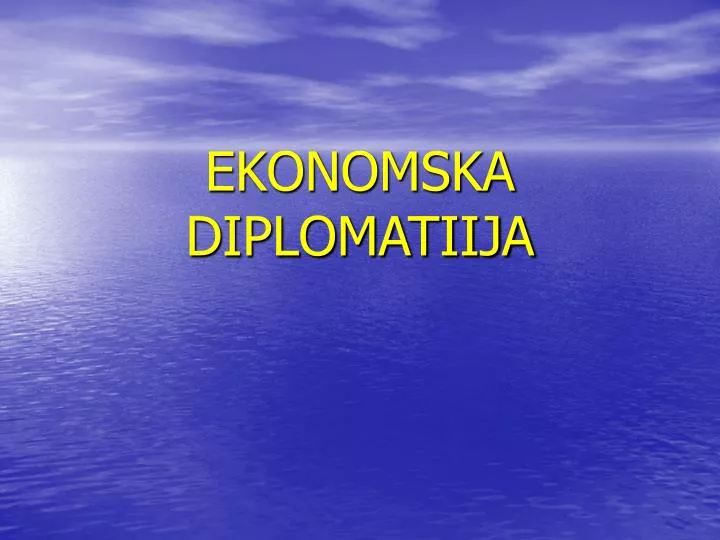 ekonomska diplomatiija