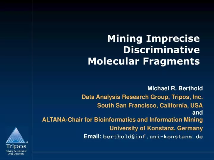 mining imprecise discriminative molecular fragments