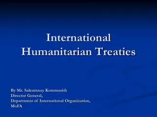 International Humanitarian Treaties