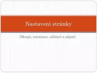 nastaven str nky