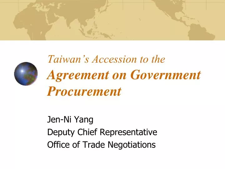 taiwan s accession to the agreement on government procurement