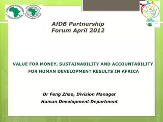 AfDB Partnership Forum April 2012