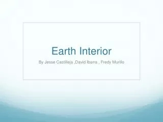 Earth Interior