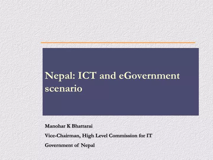 nepal ict and egovernment scenario
