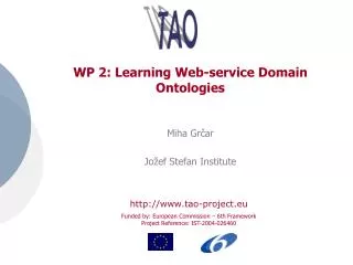 WP 2: Learning Web-service Domain Ontologies