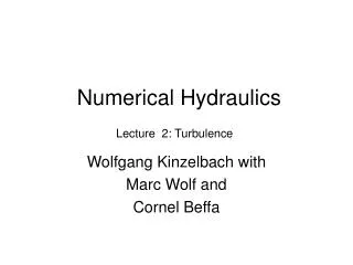 Numerical Hydraulics