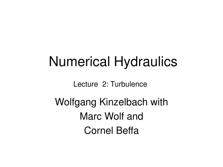 numerical hydraulics