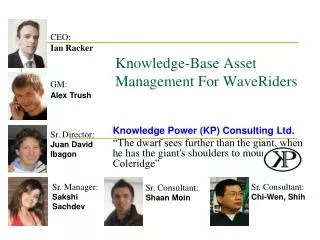 Knowledge-Base Asset Management For WaveRiders