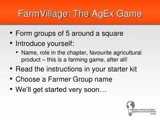 FarmVillage : The AgEx Game