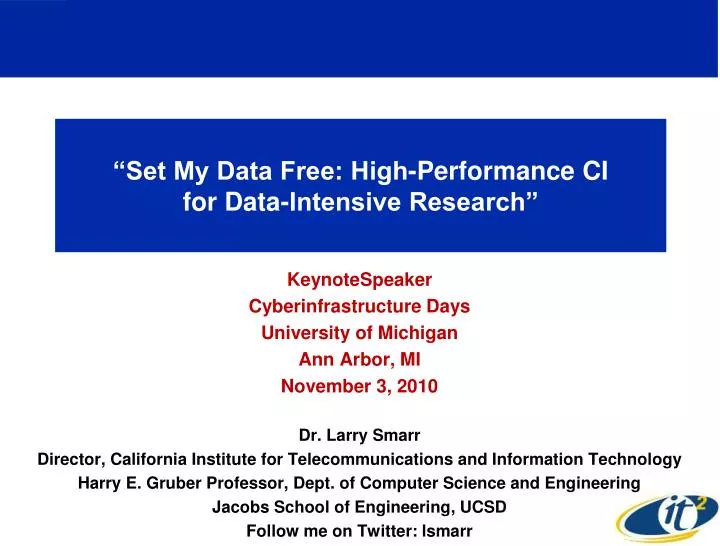 set my data free high performance ci for data intensive research