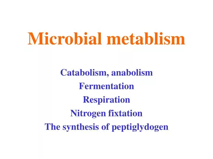 microbial metablism