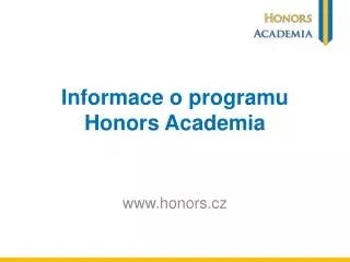 informace o programu honors academia
