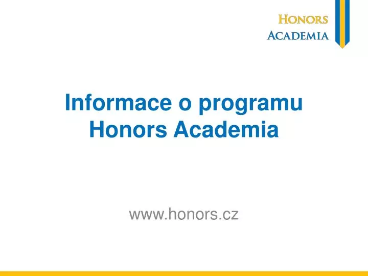 informace o programu honors academia