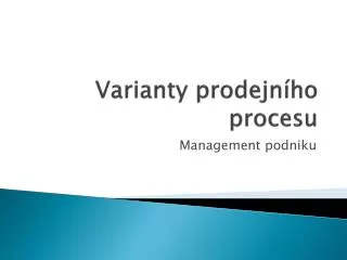 varianty prodejn ho procesu