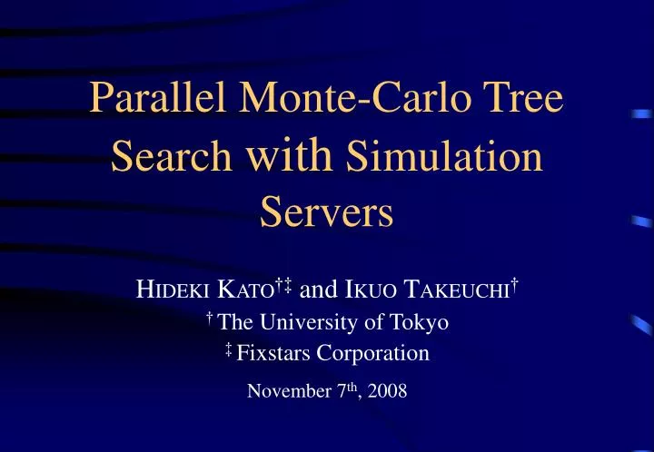 parallel monte carlo tree search with simulation servers