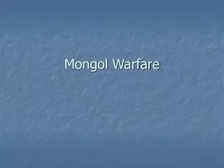 Mongol Warfare