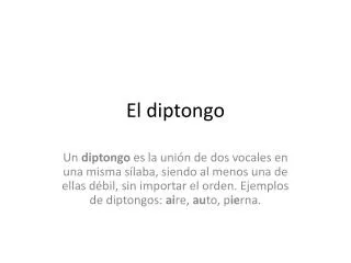 el diptongo