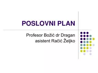 poslovni plan