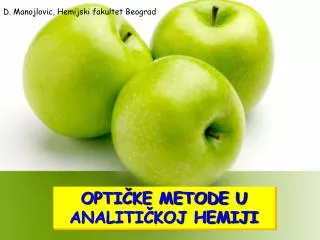opti ke metode u analiti koj hemiji