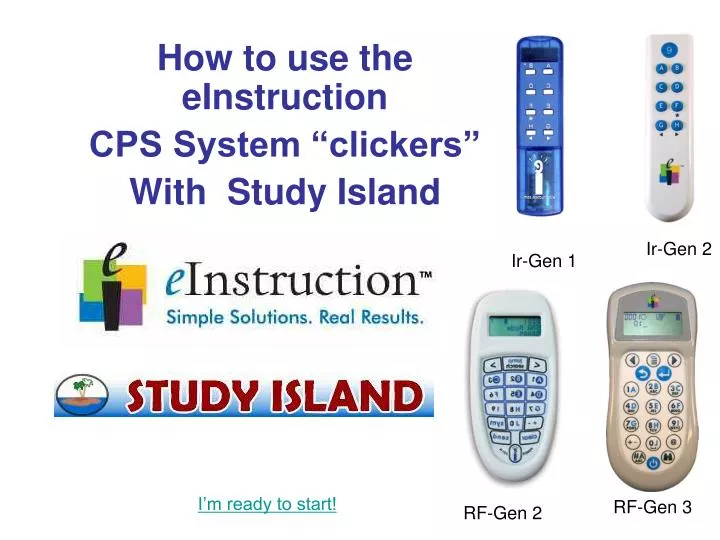 how to use the einstruction cps system clickers with study island