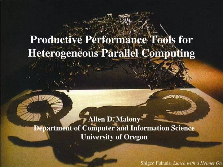productive performance tools for heterogeneous parallel computing