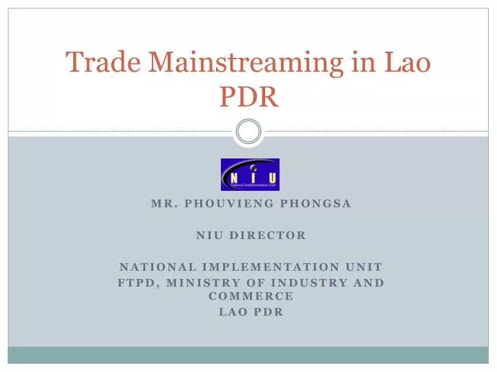 trade mainstreaming in lao pdr