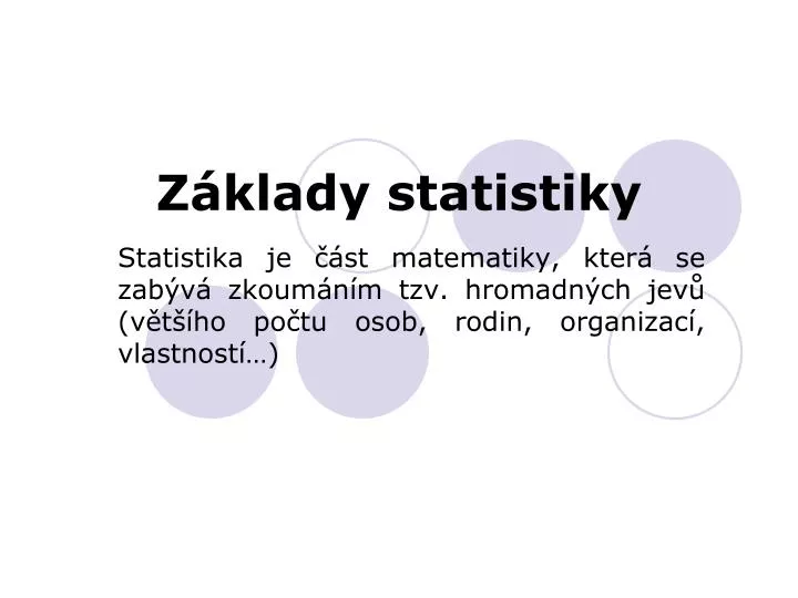 z klady statistiky