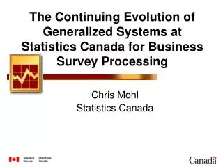 Chris Mohl Statistics Canada