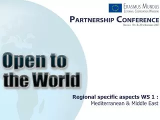 Regional specific aspects WS 1 : Mediterranean &amp; Middle East