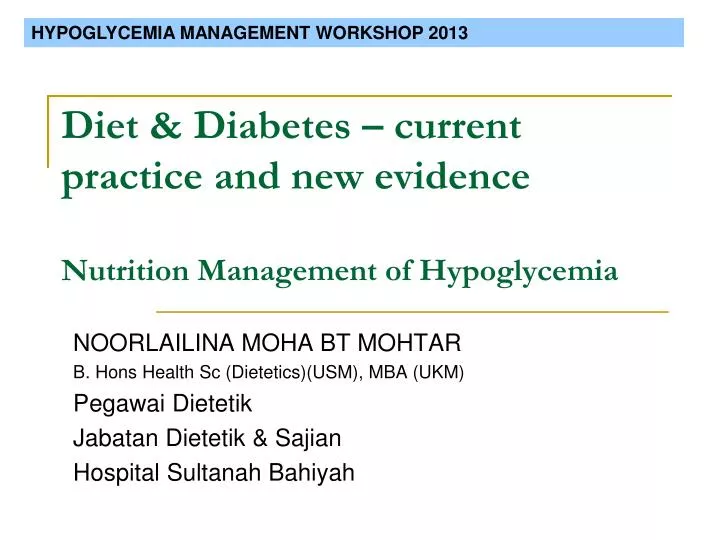 diet diabetes current practice and new evidence nutrition management of hypoglycemia