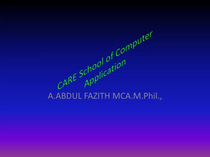 care school of computer application