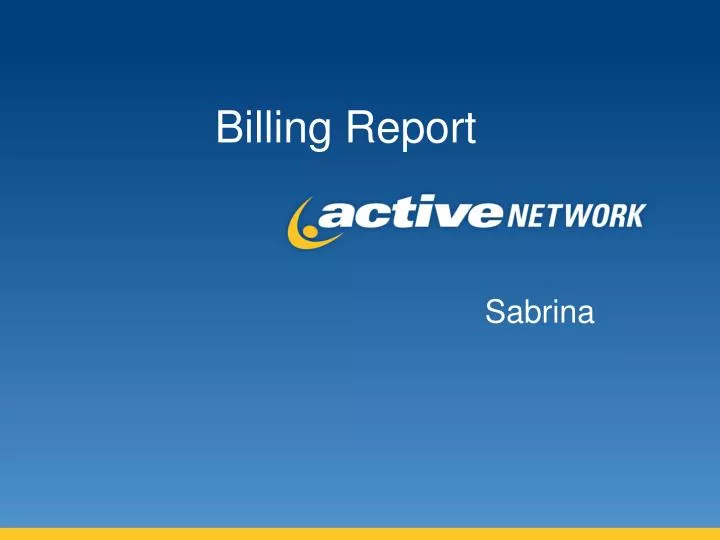 billing report