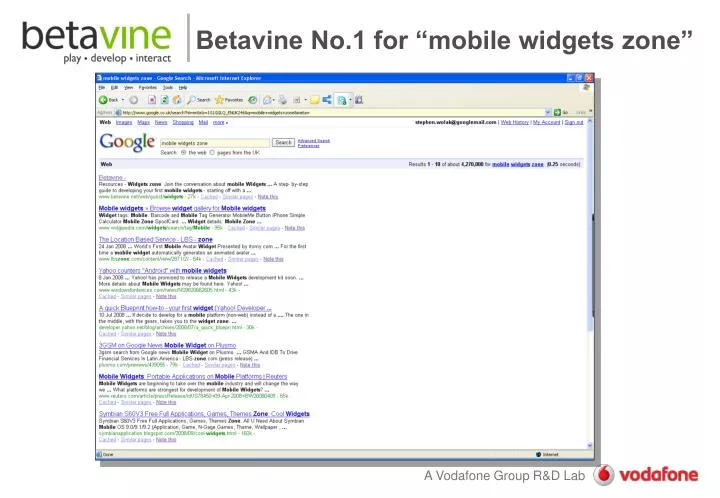 betavine no 1 for mobile widgets zone