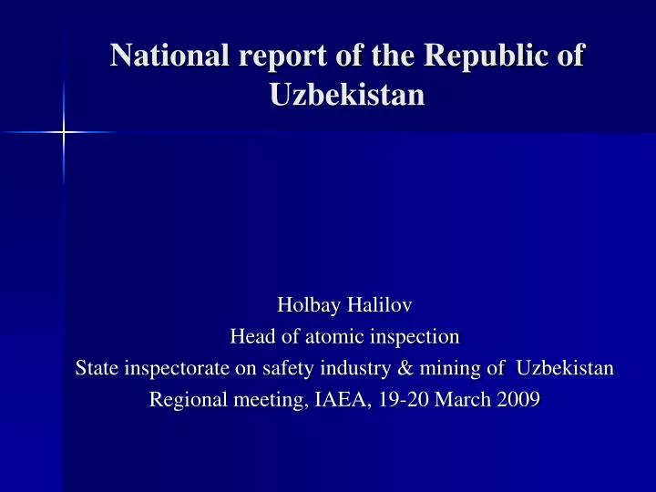 national report of the republic of uzbekistan