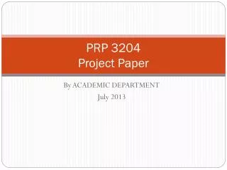 PRP 3204 Project Paper