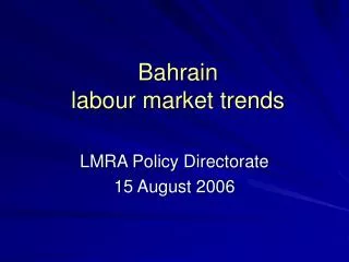 Bahrain labour market trends