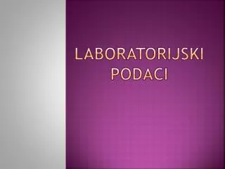 laboratorijski podaci