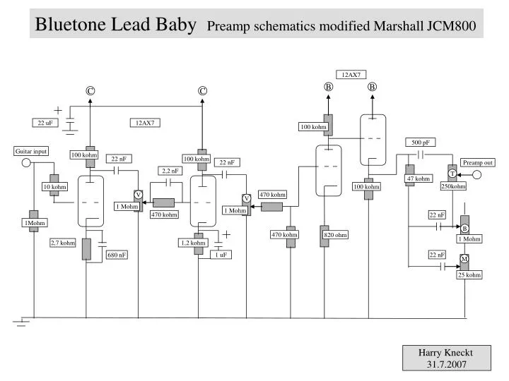 bluetone lead baby preamp schematics modified marshall jcm800