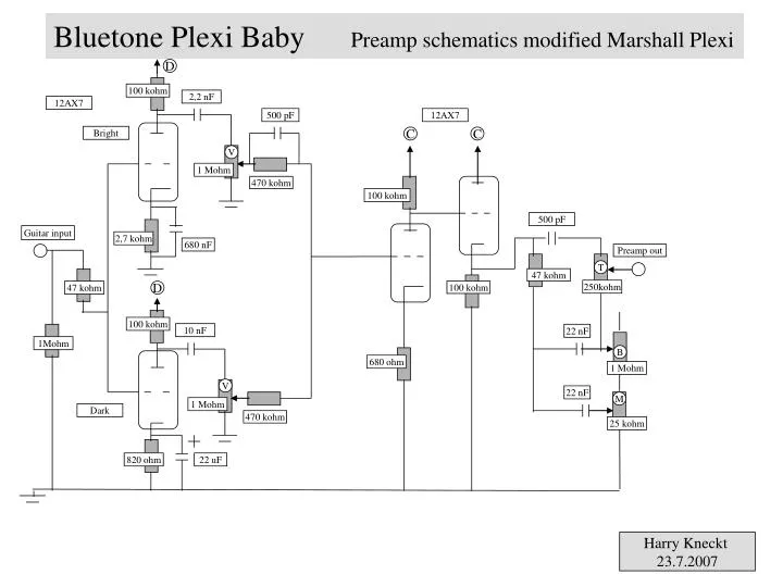 bluetone plexi baby preamp schematics modified marshall plexi