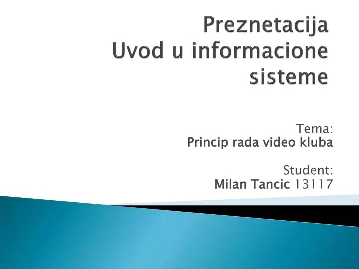 preznetacija uvod u informacione sisteme