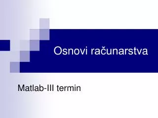 osnovi r a unarstv a