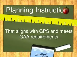 Planning Instruction
