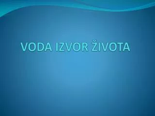 voda izvor ivota
