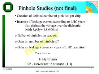 Pinhole Studies (not final)